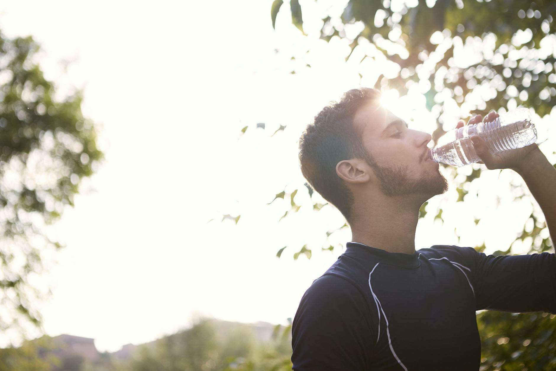 A Man drinking water