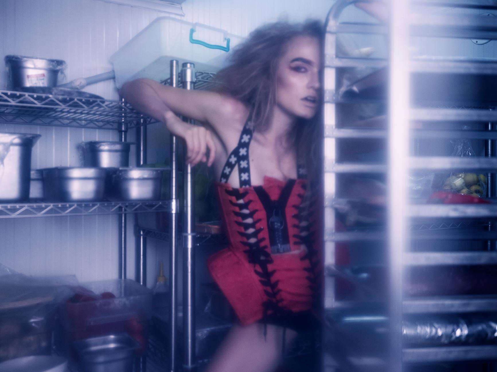 stylish women in kitchen