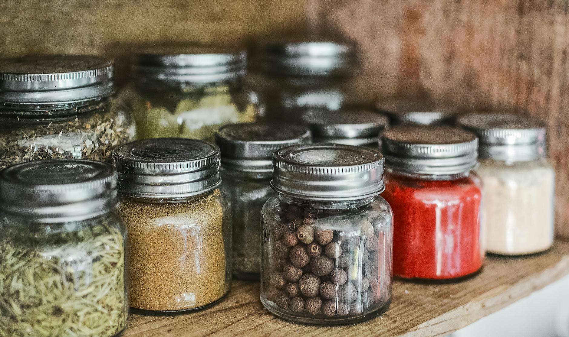 spice bottle in a shelf