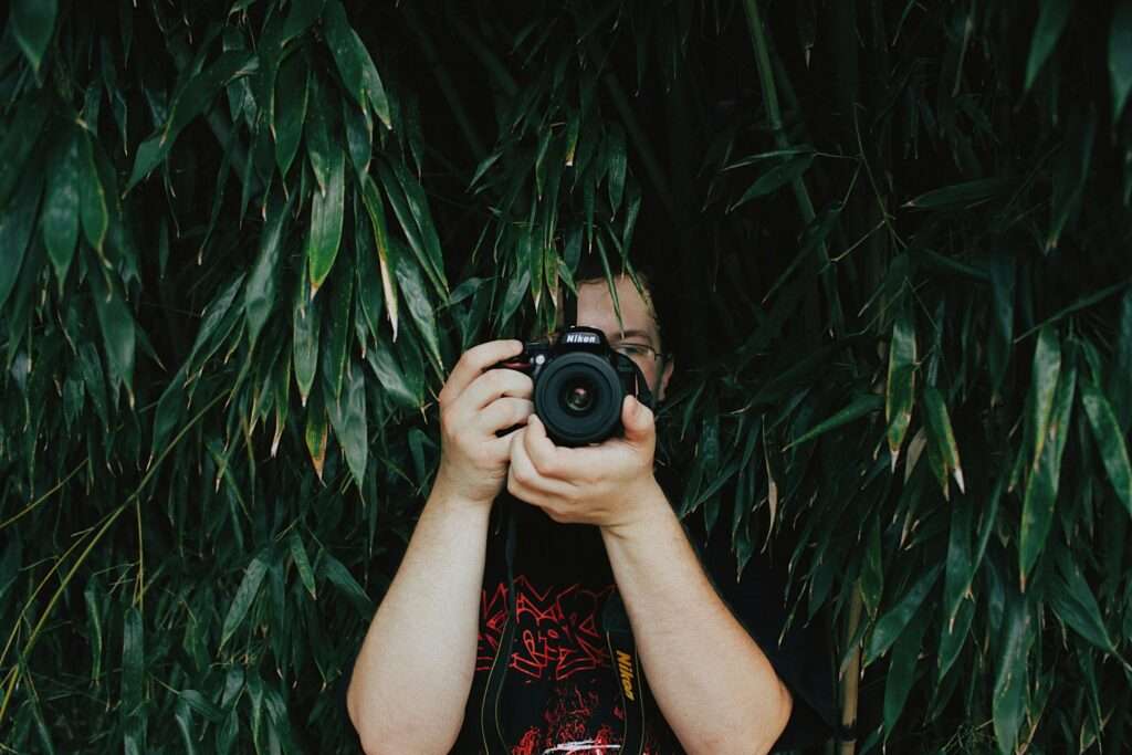 a women capturing photo